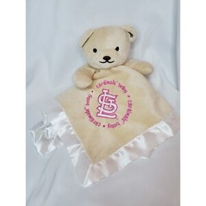 St Louis Cardinals Security Blanket Bear Plush Lovey Baby Fanatic MLB Missouri